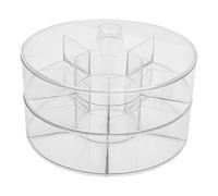 Generic Organizzatore di Snack Rotante Efficienza a 2 Livelli per la Raccolta di Famiglie in Plastica 28,5 X 28,5 X 19 Cm (chiaro)