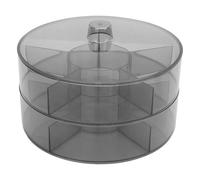 Generic Organizzatore di Snack Rotante Efficienza a 2 Livelli per la Raccolta di Famiglie in Plastica 28,5 X 28,5 X 19 Cm (Grigio trasparente)