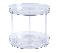 Generic Organizzatore rotante trasparente doppio strato 360 girevole cucina condimenti rack supporto trucco Lazy Susan giradischi