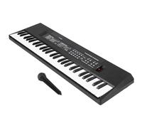 Generic Organo Elettronico a 54 Tasti con Funzione di Registrazione per Bambini Microfono in Plastica a 5 Ritmi in Bianco e Nero e USB 6 Brani