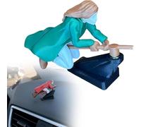 Generic - Ornamento da cruscotto con scopa da mago - In movimento attivato, galleggiante e rotante, decorazione divertente per auto a tema fantasy, regalo per gli appassionati di auto (Verde_Ragazza)