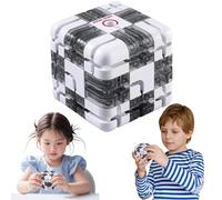 Generic Palla labirinto 3D, cubo puzzle 3D labirinto, puzzle complesso giocattolo cubo magico con palline rotolanti, blocco puzzle rotolante blocco magico (bianco grigio) (A)