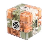Generic Palla labirinto 3D, cubo puzzle 3D labirinto, puzzle complesso giocattolo cubo magico con palline rotolanti, blocco puzzle rotolante blocco magico (verde arancione) (B)
