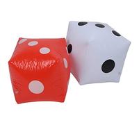 Generic Palloncini per Dadi per Feste Divertenti Forniture Artigianali in PVC per il Tempo di Gioco in Famiglia Rosso Bianco 11"x11"x11"