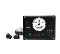 Generic Pannello Contagiri Marino, Contagiri Impermeabile IP67 0-4000 Giri/min con Motore Passo-passo, Allarme Bassa Pressione Olio e Temperatura Acqua, Manometro Multifunzione 9-32 V (di circuiti