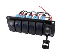 Generic Pannello Interruttori a Bilanciere a 5 Gruppi con funzionalità di Sicurezza Avanzate e Doppia Ricarica USB per, Camion, Barche