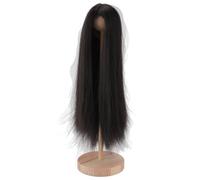 Generic Parrucca lunga diritta della bambola, parrucca elastica dei capelli delle bambole, morbida seta ad alta temperatura, 1/4, bella per bambole grandi da 7 a 8 pollici da collezione (BLACK)