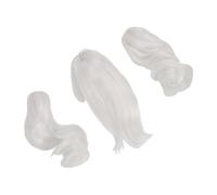 Generic Parrucca per Bambola Doppia Coda di Cavallo Seta Morbida Tocco Confortevole Facile Styling per Personalizzazione Bambola 1/6 Taglia 3 unità (Luna Bianca)