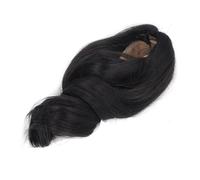 Generic Parrucca per Capelli Morbida e Setosa per Bambola, Styling Flessibile, Circonferenza della Testa della Bambola 1/6, 15,5-17,5 Cm, Versatile per le Collezioni dei Giocatori (BLACK)