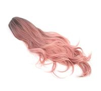 Generic Parrucca Rosa Capelli Umani, Parrucche Ondulate Lunghe Regolabili con Pettini Anteriori e Posteriori Posteriori 27,5 Pollici in Rete di per Cosplay, Feste, Carnivali e Uso Quotidiano