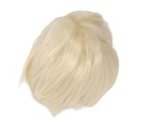 Generic Parrucca Sintetica Corta Bionda Uomo Dal Design Traspirante e Soffice per L'uso Quotidiano o Feste in Costume, Fibre Ad Alta Temperatura, 1 Pezzo
