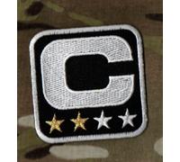 GENERIC Patch Ricamata Termoadesiva Captain 2-STAR BIANCO-C Nera