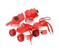 Generic Pattini Regolabili, Modello a Doppia Fila, Rosso