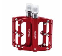 Generic Pedale Bici Piatto Antiscivolo in Lega di Alluminio con Perno Cr-mo E Cuscinetti Scorrevoli Corpo Leggero a Ritagli Aperti Installazione Chiara R Adatto Trail Commuting Tempo Libero, Rosso