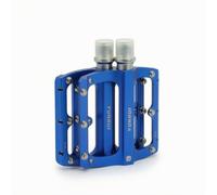 Generic Pedale Bici Piatto Antiscivolo in Lega di Alluminio con Perno Cr-mo E Cuscinetti Scorrevoli Corpo Leggero a Ritagli Aperti Installazione Chiara R Adatto Trail Commuting Tempo Libero, Blu