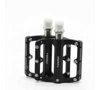 Generic Pedale Bici Piatto Antiscivolo in Lega di Alluminio con Perno Cr-mo E Cuscinetti Scorrevoli Corpo Leggero a Ritagli Aperti Installazione Chiara R Adatto Trail Commuting Tempo Libero, Nero