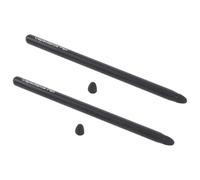 Generic Penna Compressa, Punta in Silicone per Tattile Tapt Che Tocca la Lega di Alluminio con 2 Piume per la Scrittura (BLACK)