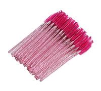 Generic Pennello per Ciglia Monouso in Nylon 50 Pezzi Strumento Portatile per Trucco Viaggio Design a Spirale Non Tossico Facile Applicazione del Mascara per Ciglia Naturali, Rosa/viola/rosa (Rosa