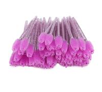 Generic Pennello per Ciglia Monouso in Nylon 50 Pezzi Strumento Portatile per Trucco Viaggio Design a Spirale Non Tossico Facile Applicazione del Mascara per Ciglia Naturali, Rosa/viola/rosa (Viola)