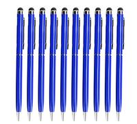 Generic Pennino Capacitivo 10 Pezzi Penne a Sfera in Metallo 2 in 1 Antigraffio per Dispositivi Touch Screen Capacitivi (BLUE)