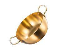 Generic Pentola per Ramen Coreana Dal Design a Doppio Manico per un Facile Utilizzo in Casa e Al Ristorante con Riscaldamento Rapido (GOLD)