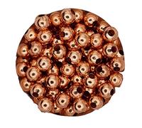 Generic Perline in metallo, rame, rotonde, 3 mm, circa 100 pezzi, sfere per fai da te, perline glitterate, gioielli