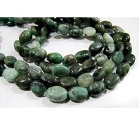 Generic Perline in smeraldo naturale non trattate, a forma di pepita, in vero smeraldo, 5 x 7 a 8 x 10, perline lisce lunghe 33 cm, perline per la creazione di gioielli (collane, braccialetti), medio,