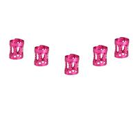 Generic Perline Intrecciate per Capelli Colorati Anelli 100 Pezzi Strumenti per lo Styling di Borse per Capelli Treccia Tubo Perline per Polsino 7 Colori (Rosa rossa)