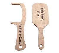 Generic Pettine da Uomo Calvo, Regalo Divertente per Scherzi, Spazzola per Capelli per Uomini Calvi, 2 Strumenti per Toelettatura in Legno di Pino per Divertimento Universale