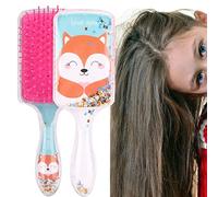 Generic Pettine di Parrucchiere, Sequestro di Cartone Animato per Pettine per Massaggio Cuoio Cumulo di Cuscini Ad Aria con la Pettinatura e lo Stile Quotidiani (volpe blu)