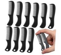 Generic Pettine per Barba Uomo Set 10 Pezzi Compatto e Portatile in Plastica Nero Design Retrò la Cura dei Baffi della Barba in Viaggio
