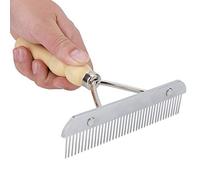 Generic Pettine per Cani e Pettine per di Animali Domestici Materiale in Legno e Metallo di Alta qualità per la Toelettatura di Cani e Gatti e la Promozione della Circolazione Sanguigna 6,30x6,30x1,57