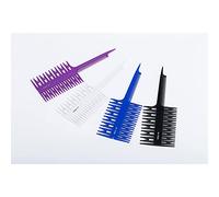 Generic Pettine per Tintura per Capelli con Design Fronte-retro per Riflessi Perfetti per il Salone e L'uso Domestico Fai-te in Blu, Viola, Bianco e Nero, Materiale ABS, 21,5 X 7,5 Cm (BLUE)