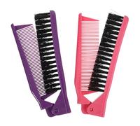 Generic Pettine Pieghevole da Viaggio per Donna 2 Pezzi Doppia Dentatura Spazzola Tascabile per Chioma Compatti in Materiale Resistente Adatto Uso Domestico e Professionale