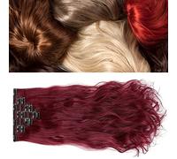 Generic Pezzo di Estensione dei Capelli Clamp/Holder a Onda Lunga Riccia Parrucchino Sintetico Ad Alta Temperatura per Donne, Uso Quotidiano, Materiale per Ballo in Costume 22 Pollici