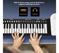 Generic Pianoforte Arrotolabile - Giocattolo per Pianoforte Manuale con Tastiera Elettronica Portatile a 49 Tasti per Bambini Principianti - Leggero e Morbido, Funzione Didattica (WHITE)