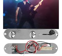 Generic Piastra di Controllo Precablata per Chitarra in Lega di Zinco Argento Ottima Lavorazione e Viti da 2 Pezzi di Alta qualità per gli Amanti della Musica Accessori per Strumenti Musicali