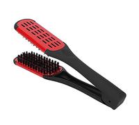 Generic Piastra per Capelli con Spazzola a Setole Doppie per uno Styling Liscio per Uomini e Donne, Pettine per Capelli per Tutti i di (rosso)