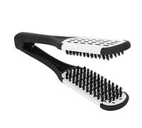 Generic Piastra per Capelli con Spazzola a Setole Doppie per uno Styling Liscio per Uomini e Donne, Pettine per Capelli per Tutti i di (WHITE)