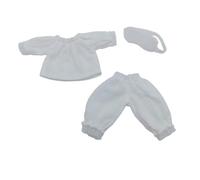 Generic Pigiama Bambola Set Oufit Notte Pantaloni Maglia Copriocchi Materiale Morbido Facile da Indossare Adatto a Bambole , Bianco , Bambola Da 12 Punti