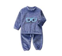 Generic Pigiama da Indossare per la casa in Flanella di Cartone Animato per Bambini Caldo e Addensato per Ragazzi e Ragazze Autunno e Inverno Pigiama Coccinella Bambina Dark Blue 3-4 anni