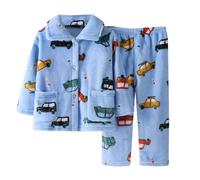 Generic Pigiama in Pile per Bambini e Ragazzi Set Caldo Inverno Autunno Pigiama Morbido Set di Pantaloni con Tasche Completino 3 Anni