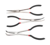 Generic Pinza a Becchi Mezzotondi Extra Lunga 11 Pollici in Acciaio Estesa Dritta 45 Gradi 90 Gradi per Lavori Meccanici Ed Elettrici in Plastica e Acciaio