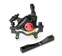 Generic Pinza Frenante Idraulica con Supporto Adattatore in Metallo Anodizzato E Leva Azionamento per Monopattino Elettrico con Attacco Tubo Freno Adatto per, Nero + Staffa Di Conversione