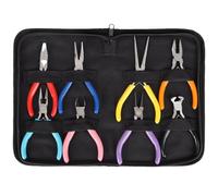 Generic Pinze per gioielli, strumenti assortiti per la creazione di gioielli, set di 8 pinze per gioielli per avvolgere cavi, riparazione gioielli, artigianato, con custodia, kit per la creazione di