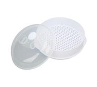 Generic Piroscafo per Microonde in Plastica Piroscafo Riscaldato Durevole per Domestica, Copertura Trasparente Antipolvere, Grande/doppio Strato, PP/plastica, 26,5x16 Cm (Strato singolo medio)