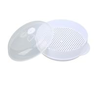 Generic Piroscafo per Microonde in Plastica Piroscafo Riscaldato Durevole per Domestica, Copertura Trasparente Antipolvere, Grande/doppio Strato, PP/plastica, 26,5x16 Cm (Grande strato singolo)