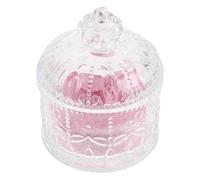 Generic Piumino per Cipria in Fibra Morbida 3,34" Lavabile e Riutilizzabile Contenitore in Vetro Rosa per Trucco Viso e Cipria Fissante da Viaggio Applicatore Polvere Compatto