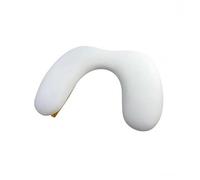 Generic Poggiapolso Manicure Cuscino Mano Supporto Unghie Poggiamano Curvo Pieghevole Telaio in Legno Superficie in Pelle per Posizionamento Stabile Adatto per Salone Casa, Bianco, Bianco