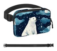 Generic Polar Bear and White Cloud-1715 Marsupio per uomini e donne, marsupio con tracolla regolabile, alla moda, borsa a tracolla ovunque, per viaggi all'aperto, corsa, escursionismo, multicolore,